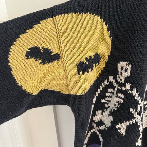 Belle Pointe vintage dancing skeletons full moon bats size large - Picture 3 of 9